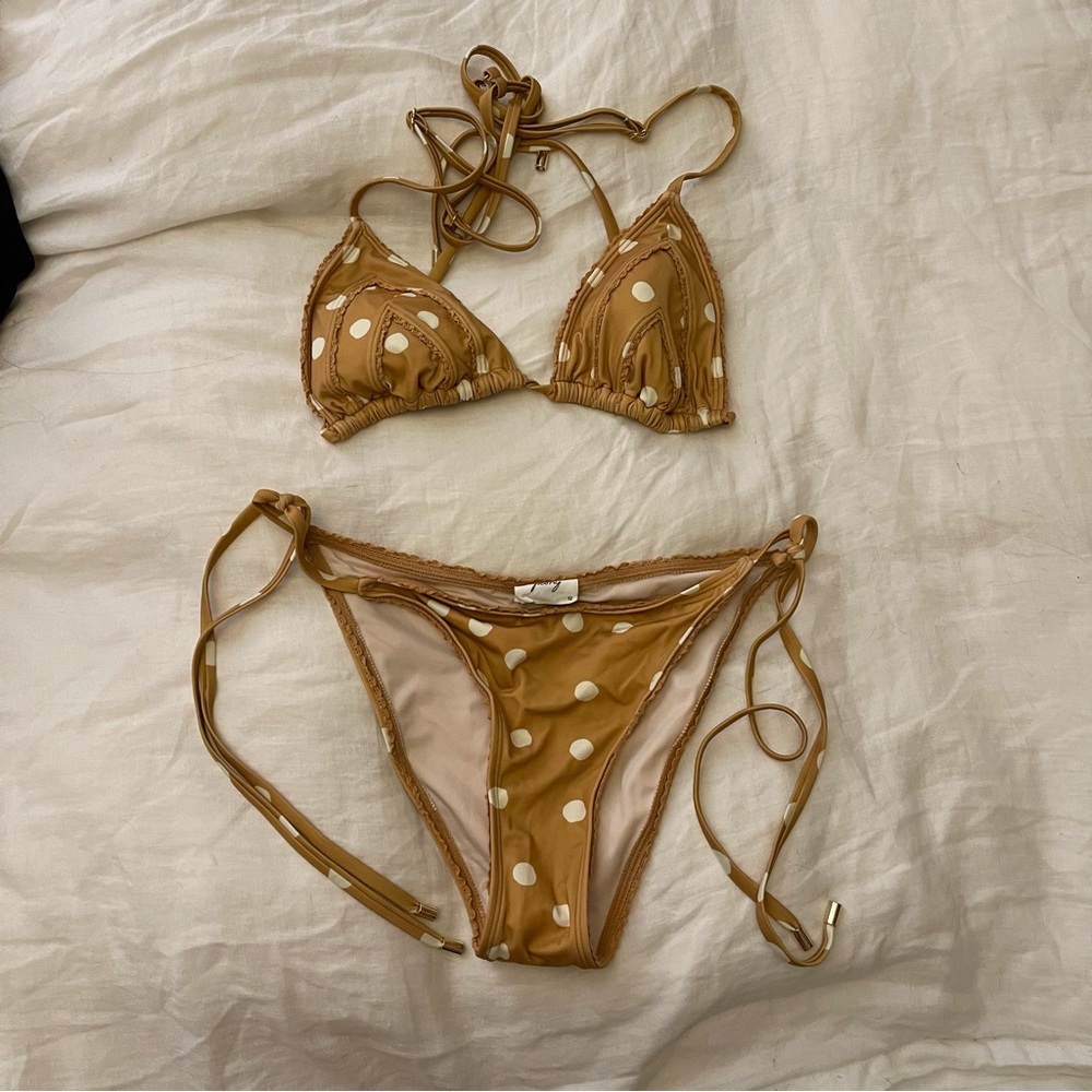 Peony Swim Macadamia Polka Dot Bikini Set